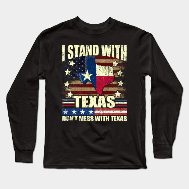 Vintage i Stand With Texas Long Sleeve T-Shirt by WestKnightTees